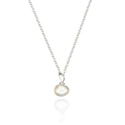 Lily & Roo Silver Single Pearl Necklace