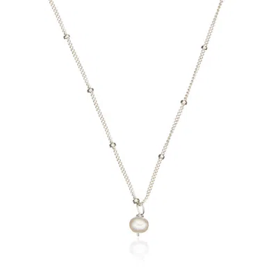 Lily & Roo Silver Single Pearl Satellite Necklace