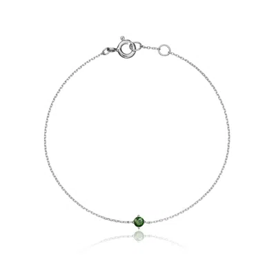 Lily & Roo Silver Small Birthstone Pendant Bracelet In Brown