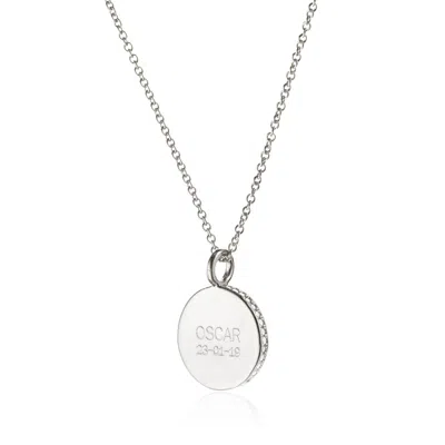 Lily & Roo Silver Small Diamond Style Disc Necklace