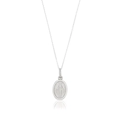Lily & Roo Silver Small Virgin Mary Necklace In Metallic