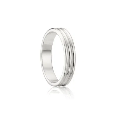 Lily & Roo Silver Thick Triple Band Ring