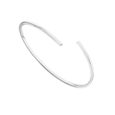 Lily & Roo Silver Thin Spiral Bangle In Metallic