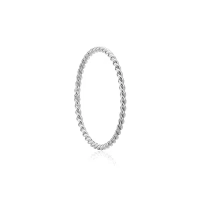 LILY & ROO SILVER THIN TWISTED STACKING RING