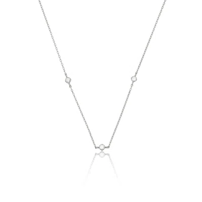 Lily & Roo Silver Three Diamond Style Necklace