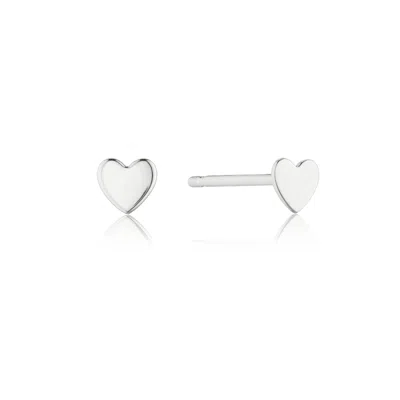 LILY & ROO SILVER TINY HEART STUD EARRINGS