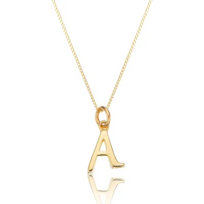 Lily & Roo Solid Gold Curve Initial Letter Necklace In Burgundy