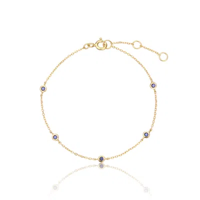 Lily & Roo Solid Gold Five Stone Sapphire Bracelet