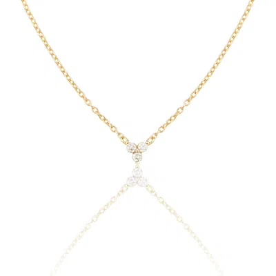 Lily & Roo Solid Gold Floating Diamond Cluster Necklace