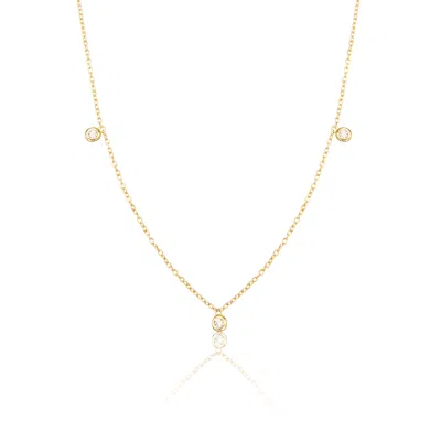 Lily & Roo Solid Gold Floating Diamond Drop Necklace