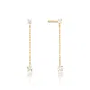 Lily & Roo Solid Gold Genuine Diamond Drop Stud Earrings