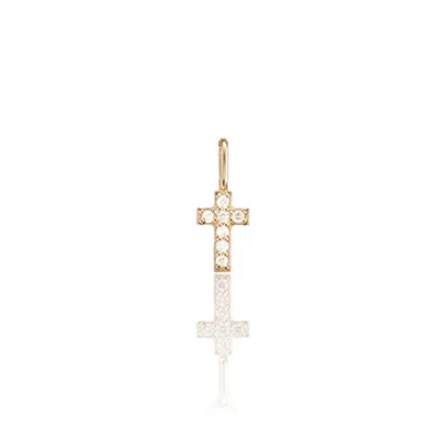 Lily & Roo Solid Gold Genuine Diamond Individual Tiny Cross Charm