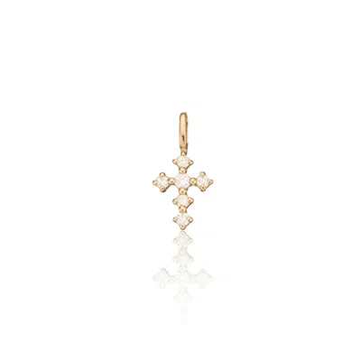 Lily & Roo Solid Gold Individual Brilliant Genuine Diamond Tiny Cross Charm