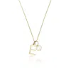 Lily & Roo Solid Gold Initial And Pearl Drop Necklace In Gold