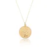 Lily & Roo Solid Gold Medium Round St Christopher Necklace In Gold
