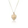 Lily & Roo Solid Gold Small Heart St Christopher Necklace