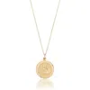 Lily & Roo Solid Gold Small Round St Christopher Medallion Necklace