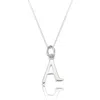 Lily & Roo Solid White Gold Curve Initial Letter Necklace In Silver