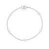 Lily & Roo Solid White Gold Five Pearl Bracelet In Silver