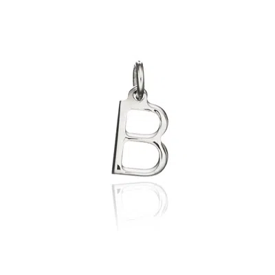 Lily & Roo Solid White Gold Individual Initial Charm In Silver