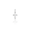 Lily & Roo Solid White Gold Individual Tiny Cross Charm In Silver