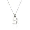 Lily & Roo Solid White Gold Initial Letter Necklace In Silver