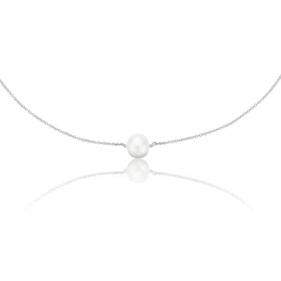 Lily & Roo Solid White Gold Medium Single Pearl Choker
