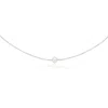 Lily & Roo Solid White Gold Single Pearl Choker In Silver