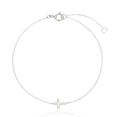 Lily & Roo Solid White Gold Tiny Cross Bracelet