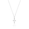 Lily & Roo Solid White Gold Tiny Cross Necklace In Silver