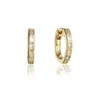 Lily & Roo Women's Gold Diamond Style Baguette Medium Hoop Earrings In Gold