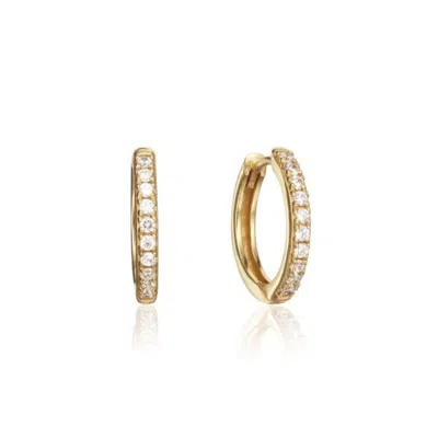 Lily & Roo Women's Gold Diamond Style Large Hoop Earrings