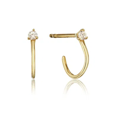Lily & Roo Women's Gold Diamond Style Lobe Hoop Stud Earrings