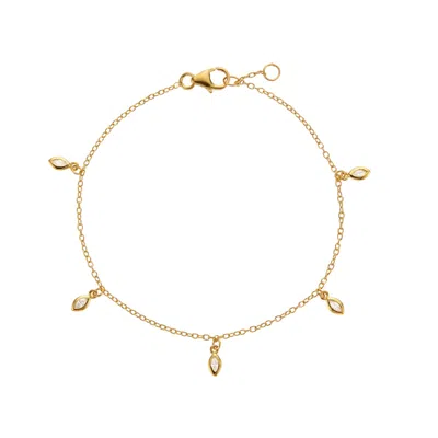 Lily & Roo Women's Gold Diamond Style Marquise Drop Bracelet