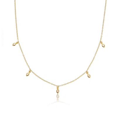 Lily & Roo Women's Gold Diamond Style Marquise Drop Necklace