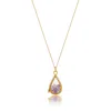 Lily & Roo Women's Gold Glass Amethyst Teardrop Locket In Gold