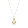Lily & Roo Women's Gold Glass Aquamarine Teardrop Locket In Gold