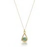 Lily & Roo Women's Gold Glass Aventurine Teardrop Locket In Gold