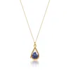 Lily & Roo Women's Gold Glass Lapis Teardrop Locket In Gold