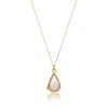 Lily & Roo Women's Gold Glass Rose Quartz Teardrop Locket In Gold