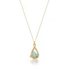 Lily & Roo Women's Gold Glass Turquoise Teardrop Locket In Gold