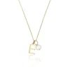 Lily & Roo Women's Gold Initial And Pearl Drop Necklace In Gold