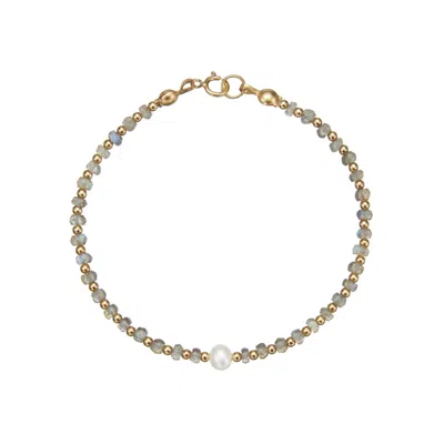 Lily & Roo Women's Gold Labradorite Gemstone Bracelet