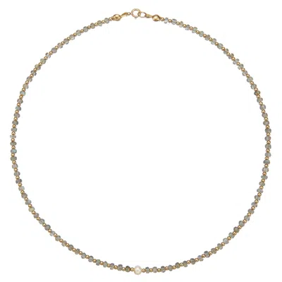 Lily & Roo Women's Gold Labradorite Gemstone Choker