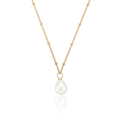 Lily & Roo Women's Gold Large Pearl Satellite Necklace