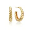Lily & Roo Women's Gold Large Twisted Rope Hoop Earrings In Gold