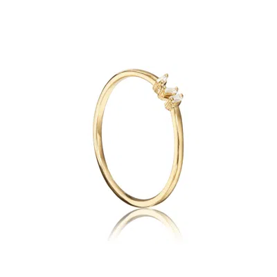 Lily & Roo Women's Gold Three Baguette Diamond Style Ring