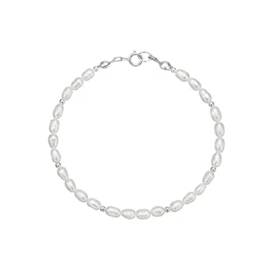 Lily & Roo Women's Silver Beaded Seed Pearl Bracelet