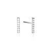 Lily & Roo Women's Silver Diamond Style Bar Stud Earrings In Silver
