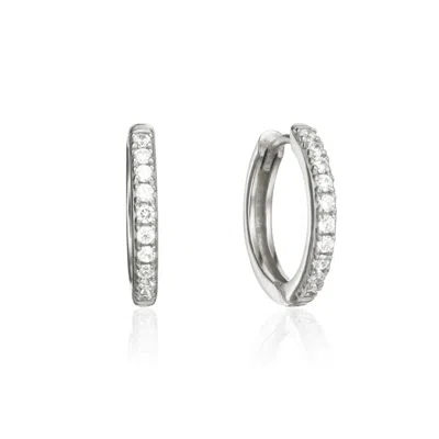 Lily & Roo Women's Silver Diamond Style Large Hoop Earrings